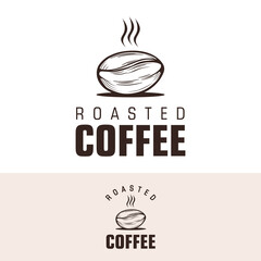 Roasted Coffee Bean Logo design vector icon symbol illustration for business food drink restaurant brand.