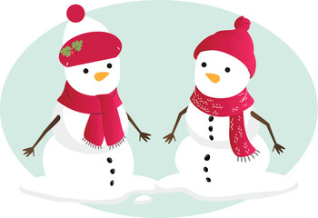 Christmas snowman Vector Illustration that can be easily modified or edit

