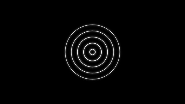 Abstract radio waves and signal icon animation background 