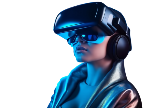 Magnificent Men playing virtual isolated on transparent background
