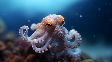 macro photography of octopus at the deep sea