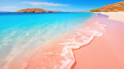 Papier peint  Plage d'Elafonissi, Crète, Grèce Beach with pink sand, clear sunny weather
