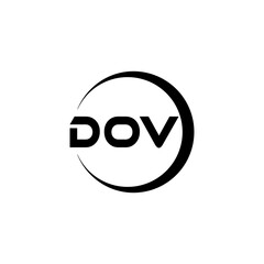 DOV letter logo design with white background in illustrator, cube logo, vector logo, modern alphabet font overlap style. calligraphy designs for logo, Poster, Invitation, etc.
