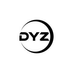 DYZ letter logo design with white background in illustrator, cube logo, vector logo, modern alphabet font overlap style. calligraphy designs for logo, Poster, Invitation, etc.