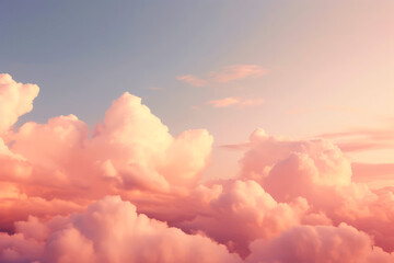 Escena relajante del cielo bañado por el color del atardecer. - obrazy, fototapety, plakaty