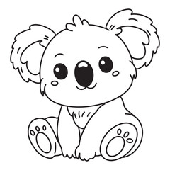 Line art of baby koala bear vector © pmpueng