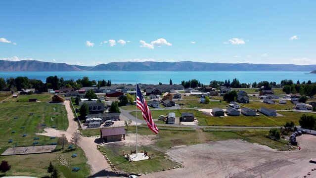 Bear Lake Utah Large American Flag 