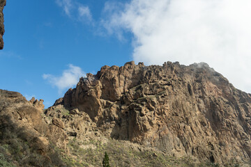 landscape with blue sky and clouds
