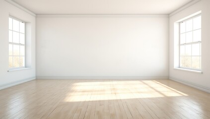 Obraz premium Empty room with window and parquet floor