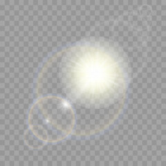 Vector light effect. Starburst isolated on transparent.