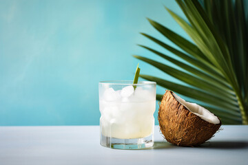 A glass of pineapple coconut rum cooler. (Generative AI)