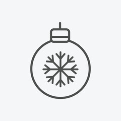 Fototapeta premium Christmas tree ball vector icon. Isolated Christmas holiday vector decoration illustration