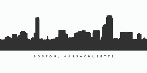 Fototapeta premium Boston city skyline silhouette illustration