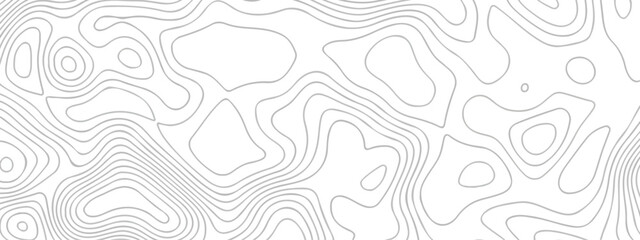 Topographic map background geographic line map with seamless ornament design. The black on white contours vector topography stylized height of the lines map.	 - obrazy, fototapety, plakaty