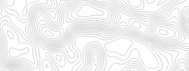 Topographic map background geographic line map with seamless ornament design. The black on white contours vector topography stylized height of the lines map.	 - obrazy, fototapety, plakaty