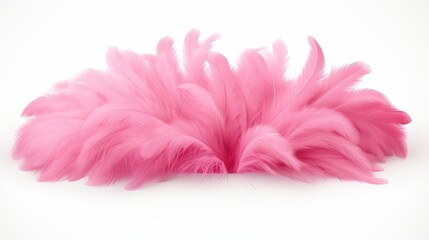 Pink feather boa isolated on white background, party  isolated png like style.. Isolated on white background png like style. Created using Generative AI Technology