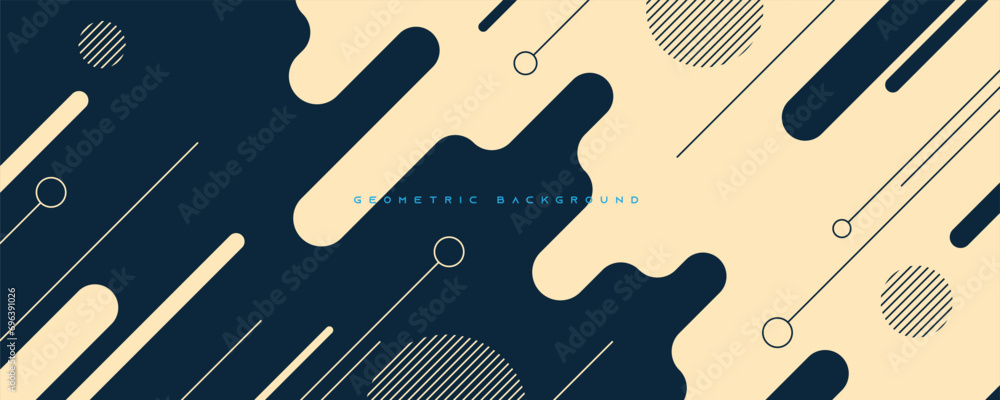 Leinwandbilder Abstract dynamic background diagonal rounded geometric shape design vector