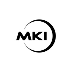 MKI letter logo design with white background in illustrator, cube logo, vector logo, modern alphabet font overlap style. calligraphy designs for logo, Poster, Invitation, etc.