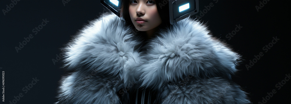 Fototapete Combine fur with a futuristic twist by incorporating a circuit pattern. This could be perfect for characters in a sci fi setting or cyberpunk world