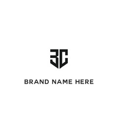 Obraz premium BC logo. B C design. White BC letter. BC, B C letter logo design. Initial letter BC linked circle uppercase monogram logo. B C letter logo vector design. 