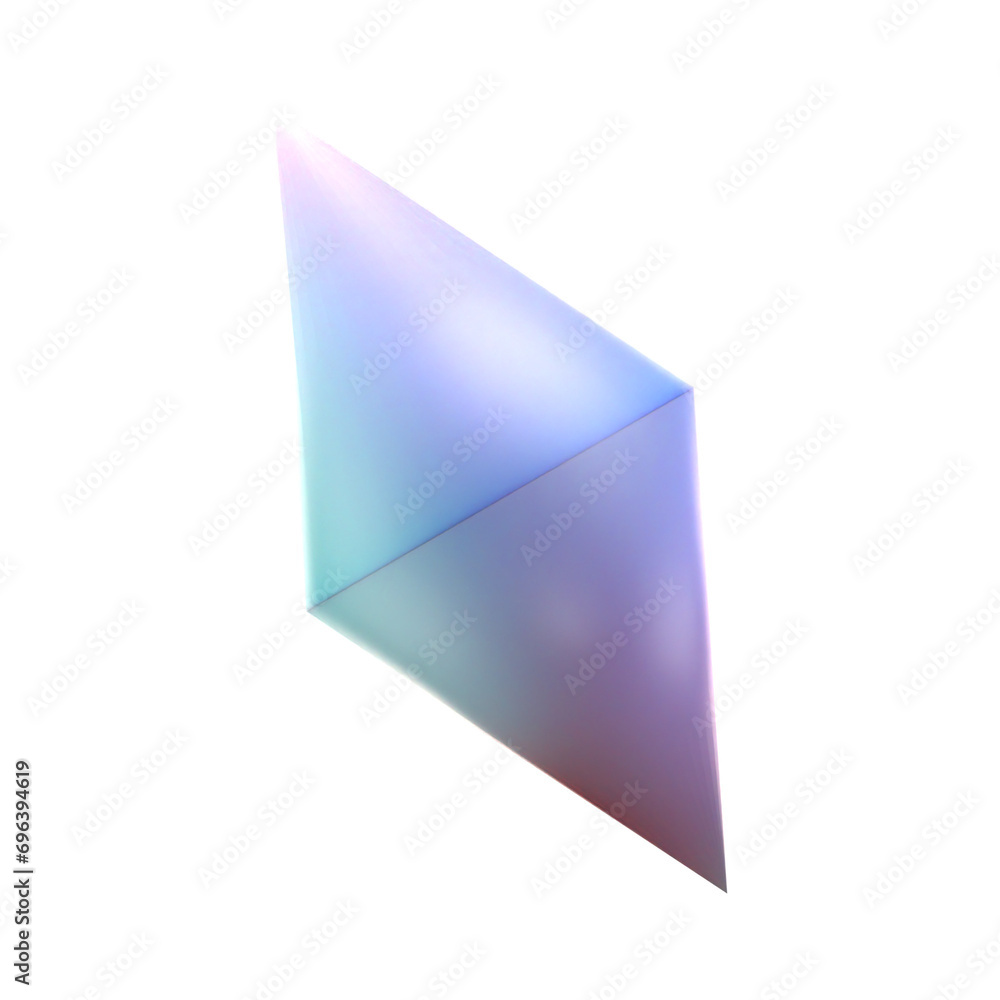 Poster gradient 3d diamond cone shape, subsurface material 3d rendering