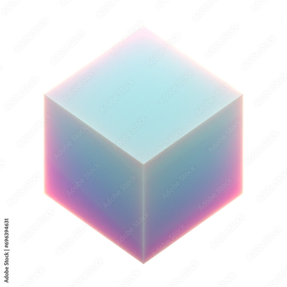 Poster gradient 3d cube shape, subsurface material 3d rendering