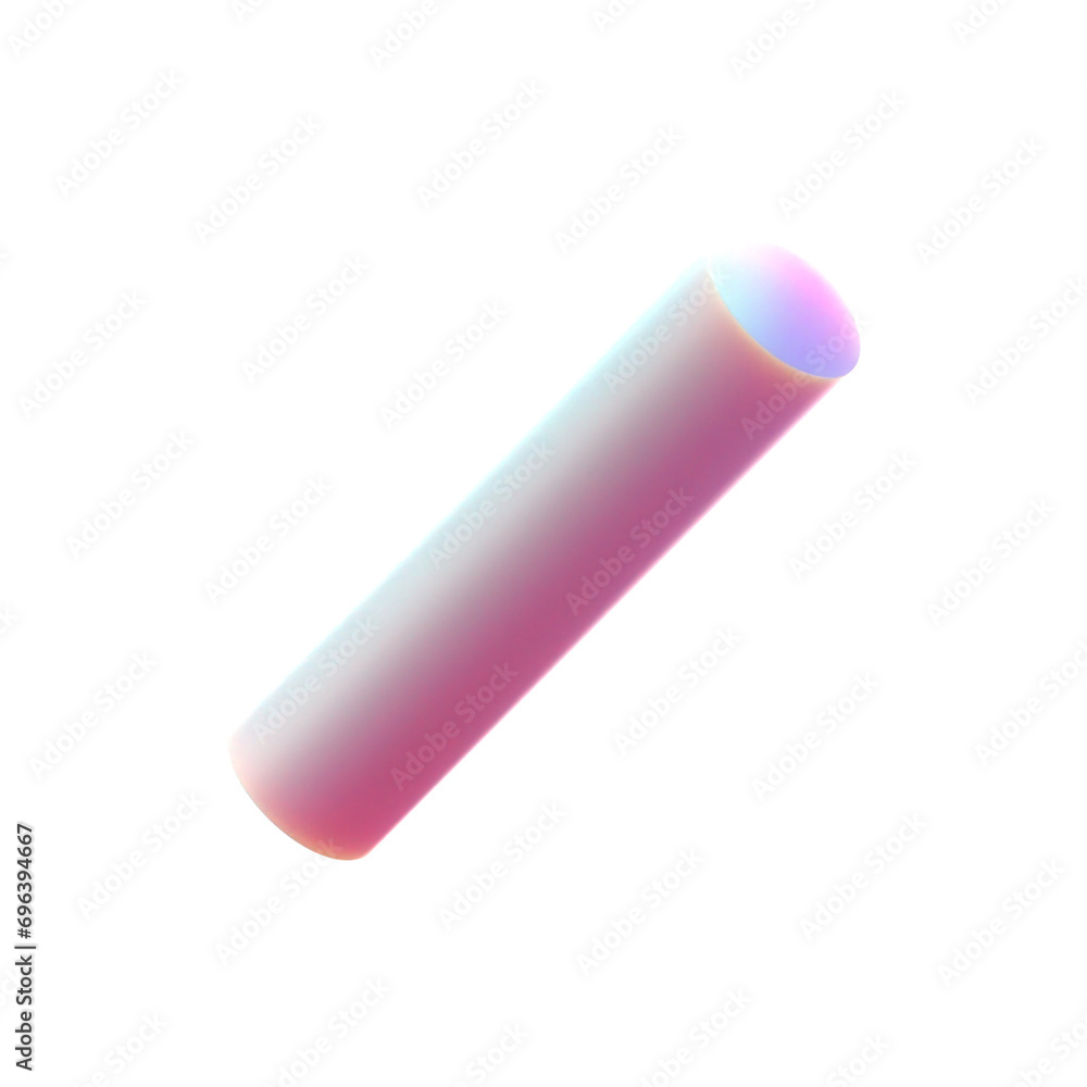 Poster gradient 3d cylinder shape, subsurface material 3d rendering