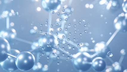 midostaurin molecular structure 3d, flat model, protein kinase inhibitor, structural chemical formula view from a microscope