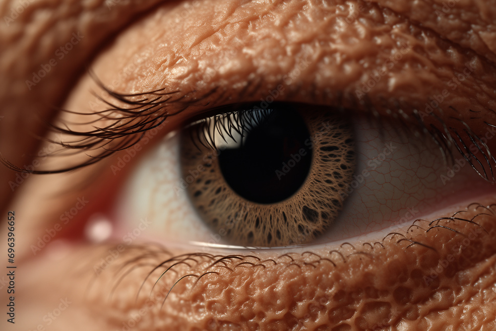 Poster A close-up image showcasing the natural texture of the skin, with pores appearing as tiny, barely visible dots across the surface.