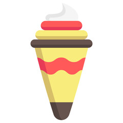 ice cream multi color icon, related to spring theme. use for app and web development.