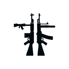 Rifle icon. Silhouette on a white background - 696399690