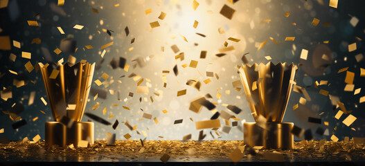 Develop posters or promotional materials for award ceremonies, film festivals, or recognition events using a golden confetti background to symbolize achievement and success.