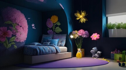 Butterfly Decor in a Modern Children's Bedroom