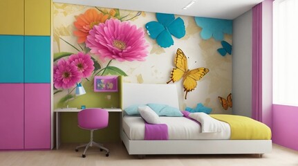 Butterfly Motifs Adorn the Walls