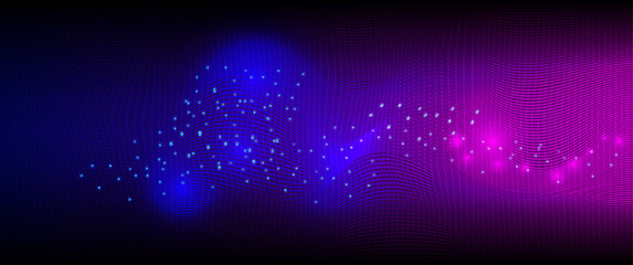 Artificial intelligence tech background. Digital technology, deep learning, and big data concept, lines for network, data center, server, internet, and speed. Abstract neon lights into digital	
 - obrazy, fototapety, plakaty