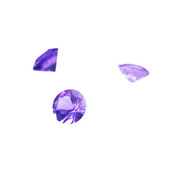 The natural Amethyst gemstone with I quality, groub shot on a white background.