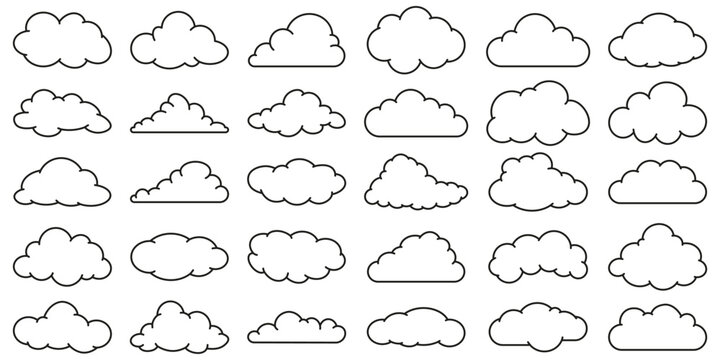 Cloud shapes collection. Cloud icon.