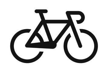 Bicycle simple icon. Cycling sign. Racing bike symbol on transparent background - stock vector.