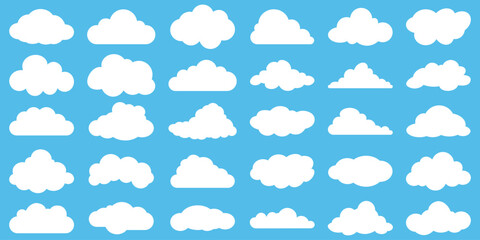 Set of clouds. Cloud icon.