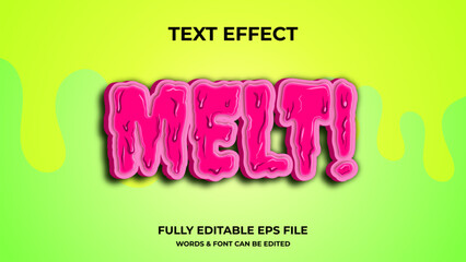 Melt 3D text effect editable modern lettering typography font style