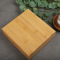 Stainless Steel Whiskey Stone Set in Bamboo Box, Whiskey Stone Set, Gift for Whiskey Lover, concept shot, top view, whiskey stones