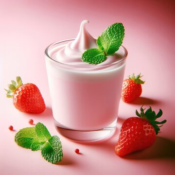 strawberry smoothie with strawberry and mint