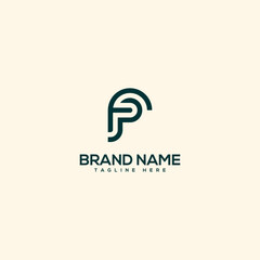 Abstract letter FP PF logo. Flat vector logo design template element.