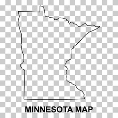 Minnesota map shape, united states of america. Flat concept icon symbol vector illustration - obrazy, fototapety, plakaty