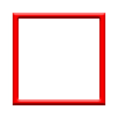 red photo frame isolated on transparent