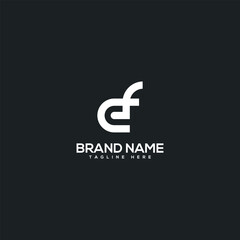 Obraz premium Abstract initial letter EF FE logo design template - vector