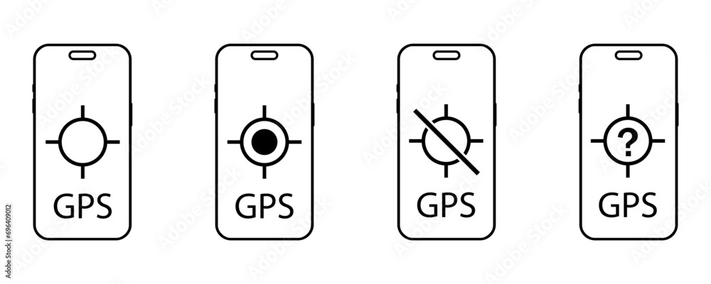 Poster gps location of your phone, map navigation icon in smartphone. open electronic map gps position line