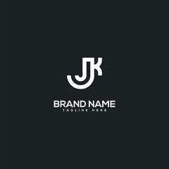 Alphabet initial letter JK KJ logo design template - vector.