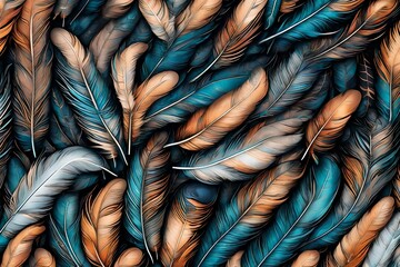 colorfully feather full frame in multicolor abstract background 
peacock colorfully feathers in...