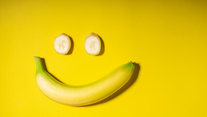 A yellow banana arranged to bring a smile to your face. © PrimeOrdial
